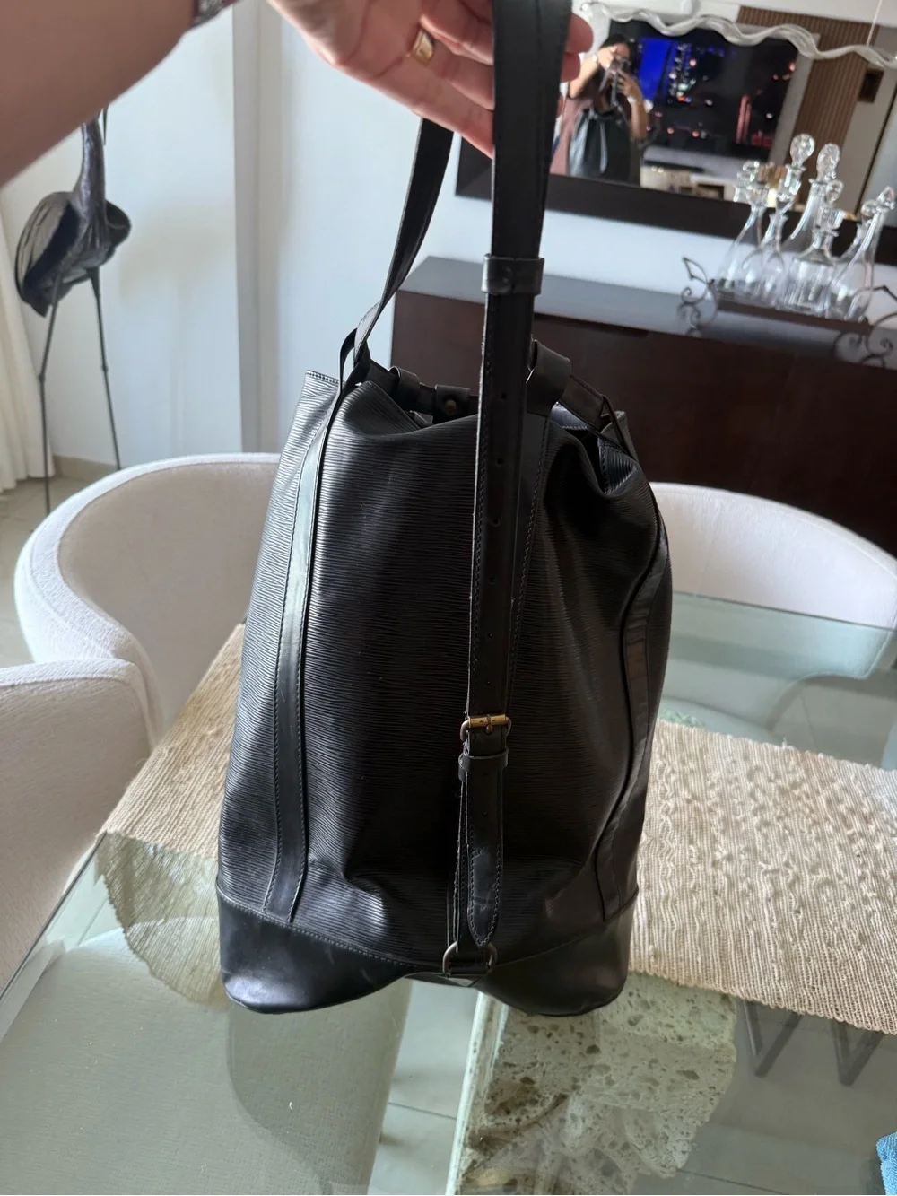 Louis Vuitton Black Epi Leather Bucket Backpack